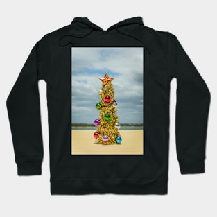 Golden Xmas Tree on the Beach Hoodie